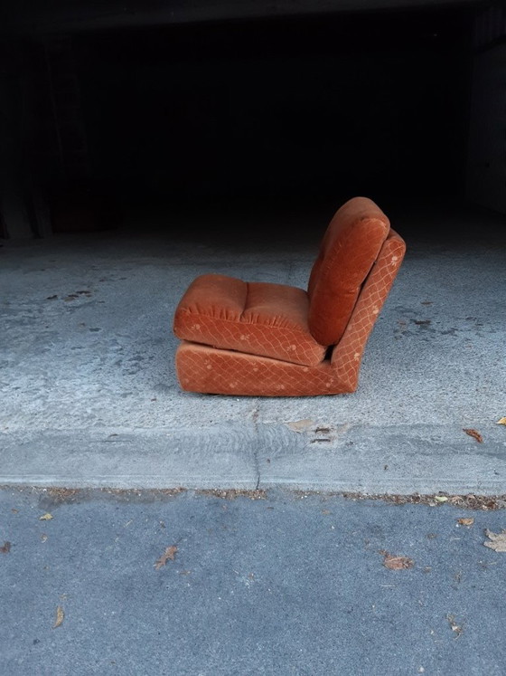 Image 1 of 3/7 Chauffeuse Orange Ligne Roset Pr M. Ducaroy Mod. Albany, Design Ép. Vintage