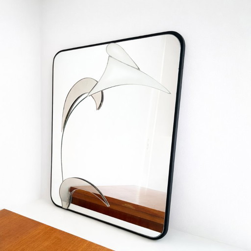 Vintage David Marshall Layered Mirror - 1989 - Sculptural Wall Piece - Original Labeled Work – Numbered # MP-13 - Lily - Floral