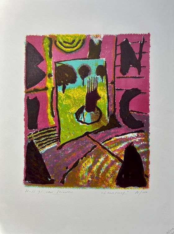 Image 1 of Zeefdruk Frans van Straalen - Landgraaf