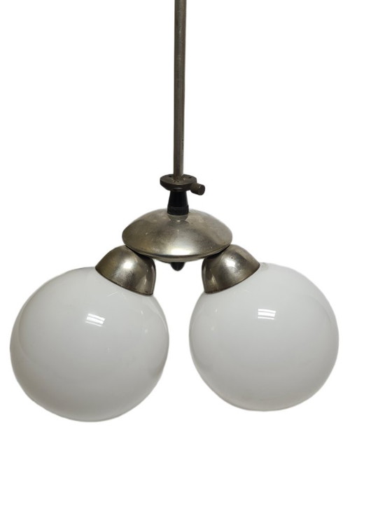 Kroonluchter in postmoderne stijl, Polen, jaren 1960 – Glass, Metal (photo 4 of 10)