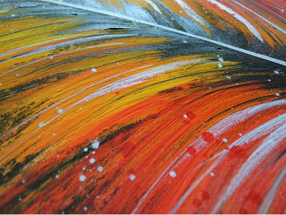 Image 1 of Feather XXL olieverf abstract