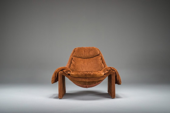 Image 1 of  Voorstellen P60 Leren Loungestoel van Vittorio Introini voor Saporiti, Italië, 1960