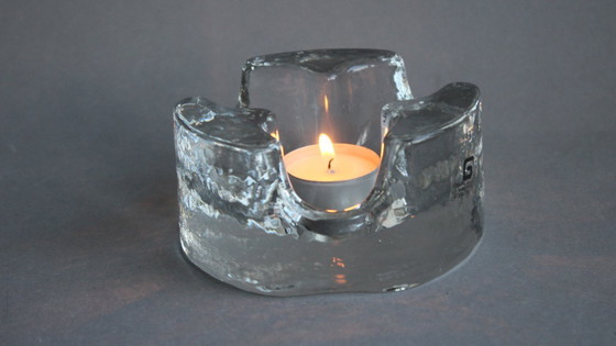 Image 1 of Porte-bougie chauffe-plat, chauffe-théière, verre, rond, art du verre