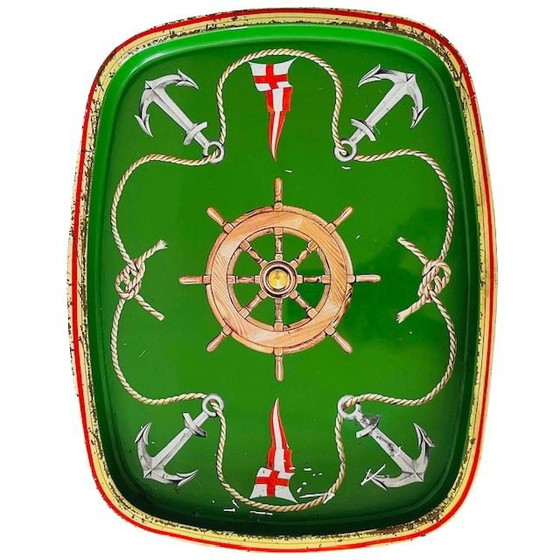 Image 1 of Mappa del negozio in latta vintage XL Cote d'Or blu e verde, anni '50