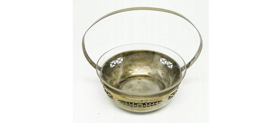 Silver-Plated Brass Sugar Bowl From Berndorf, Germany, 1920s – schalen, Glass (photo 2 of 5)