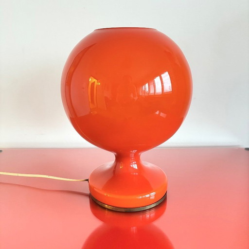 Mid-Century Opaline Glass Table Lamp by S. Tabery for Osvetlovaci Sklo, Czechoslovakia