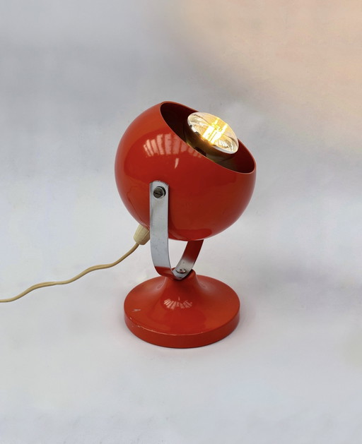 Lampada da tavolo a forma di occhio in stile Space Age, rossa/arancione – Icona del design retrò anni '70