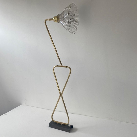 Image 1 of LAMPADA IN OTTONE ANTICO E VETRO PRISMATICO XXL