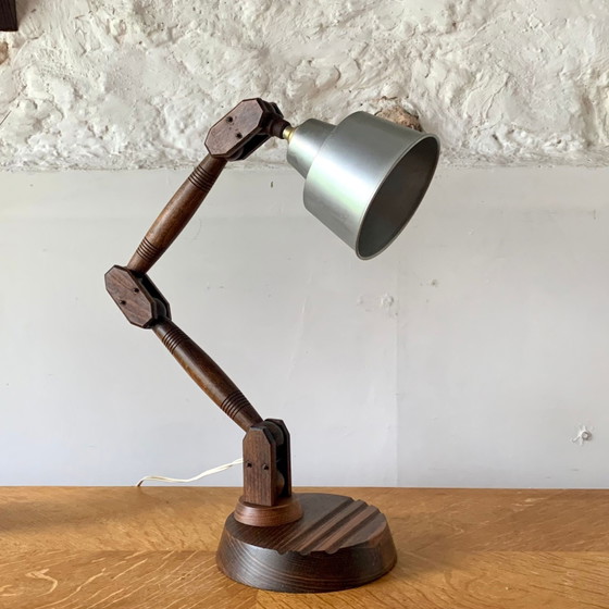 Articulated lamp in wood and vintage metal – Reading Lamp (photo 7 of 10)