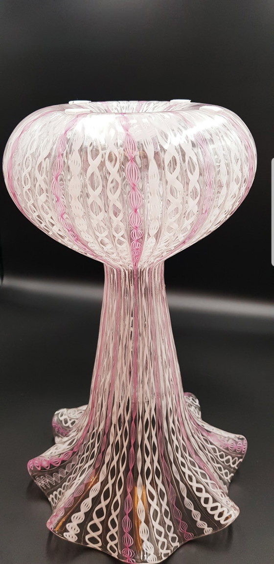 Image 1 of 40'S Paolo Venini Fulvio Bianconi Large Murano Glass Zanfirico Vase 