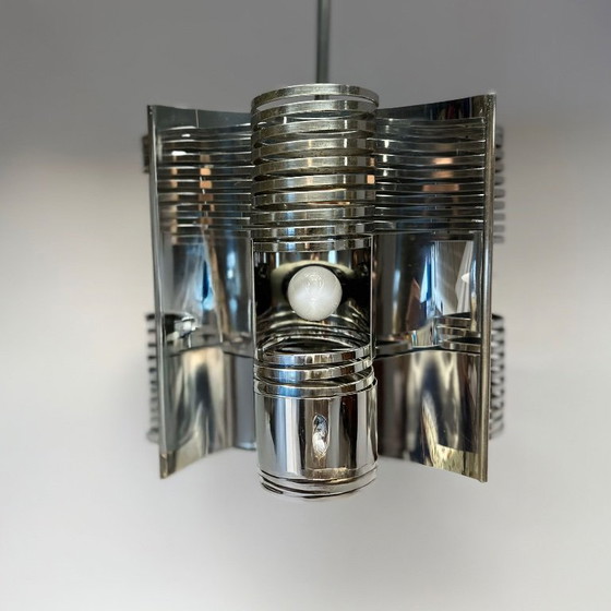 Image 1 of Hängelampe im Space-Age-Stil aus den 70er Jahren aus Chrom