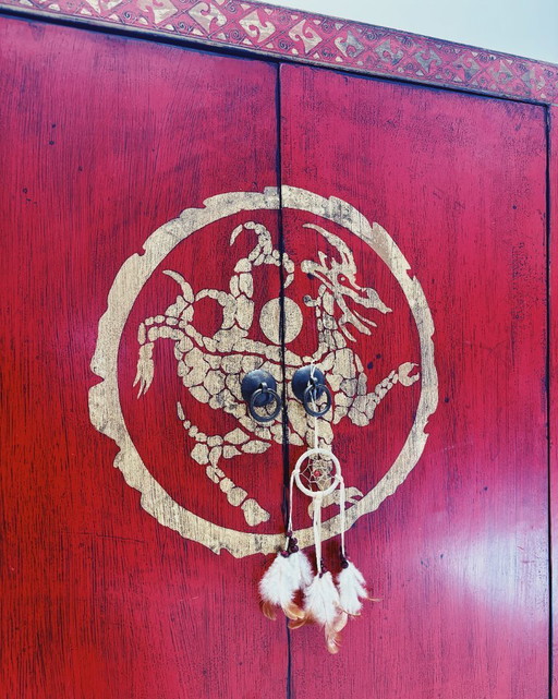 Rode Chinese Kabinet – opbergkast, Wood (photo 2 of 11)