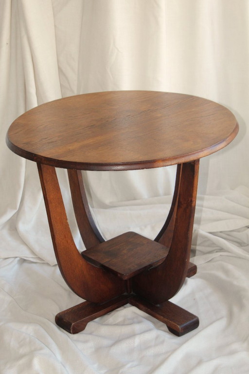 Art Deco Sidetabel Bijzettafel Plantentafel Rond