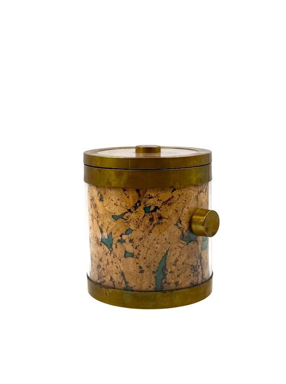 Image 1 of Hollywood regency golden Ice Bucket, France ca. 1970s