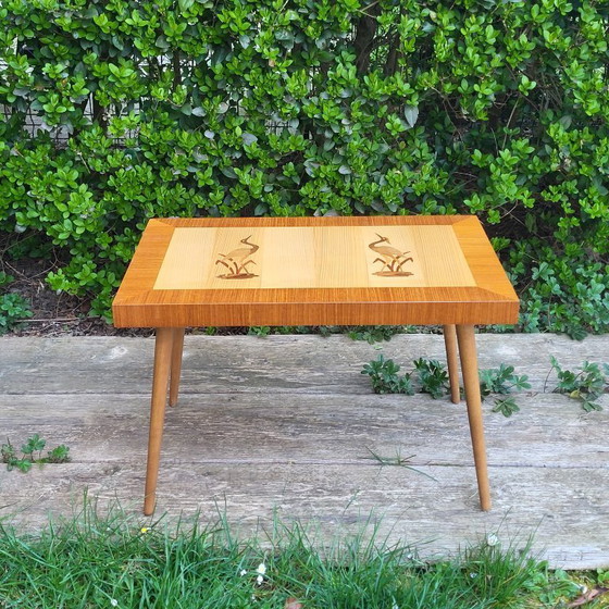 Image 1 of Vintage bijzettafel met vogelmotief, jaren 60-70