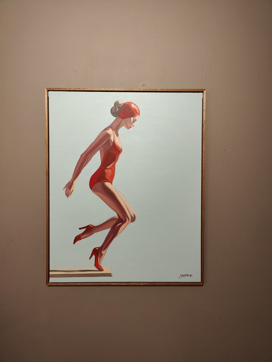 Image 1 of Der große Tauchgang - Öl auf Leinwand 81 x 65 cm