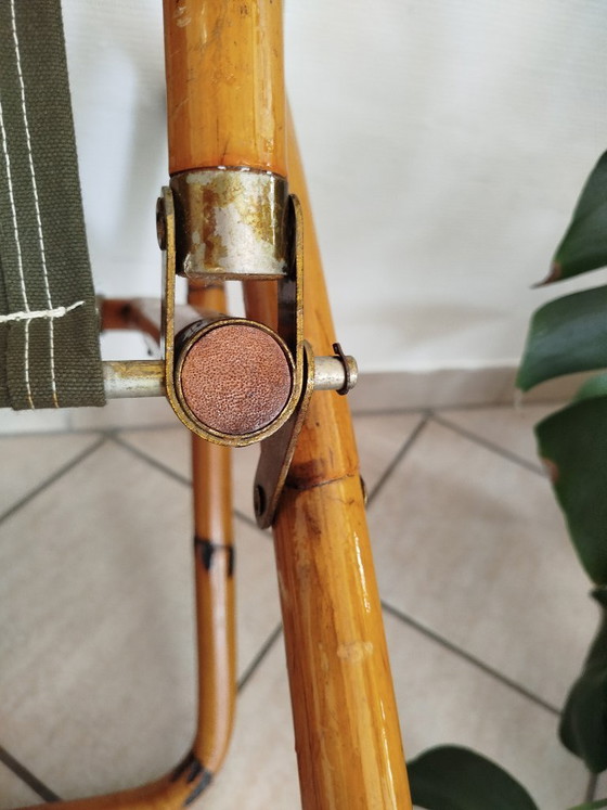 Image 1 of 3x jaren 60 bamboe vouwstoelen 