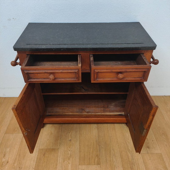 Image 1 of Credenza, cassettiera, comò e mobile da bagno vintage e antichi con piano in marmo.