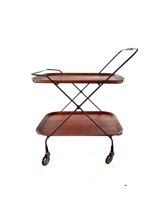 Image 1 of Vintage Teakhouten Trolley, Paul Nagel ‘60