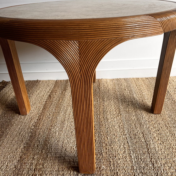 Image 1 of Vivai del Sud vintage rattan dining table 