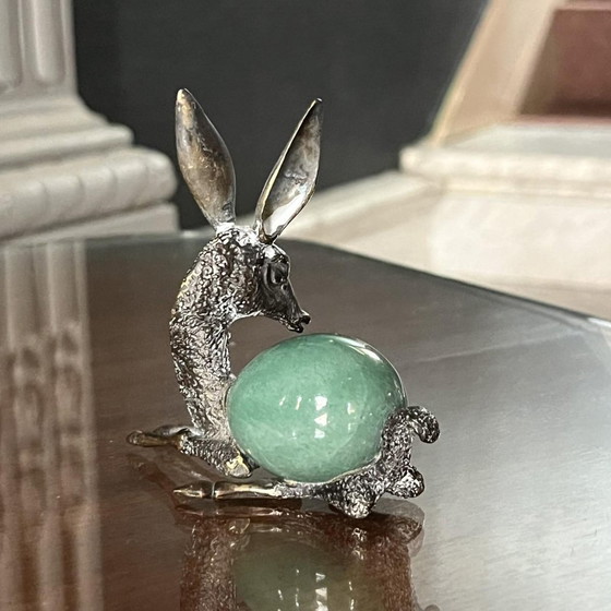 Sculptures d'un faon en bronze argenté et quartz, années 1960 – Arte, Metal, Hollywood Regency (photo 8 of 10)
