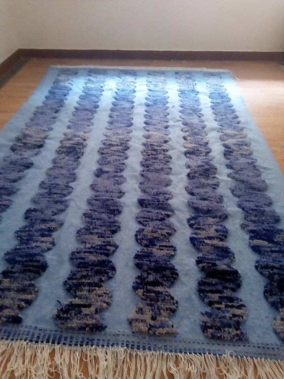 Tappeto marocchino tessuto a mano - motivo blu navy - lana - 300 x 196 cm – Tappeti, Wool, Cotton (photo 5 of 7)