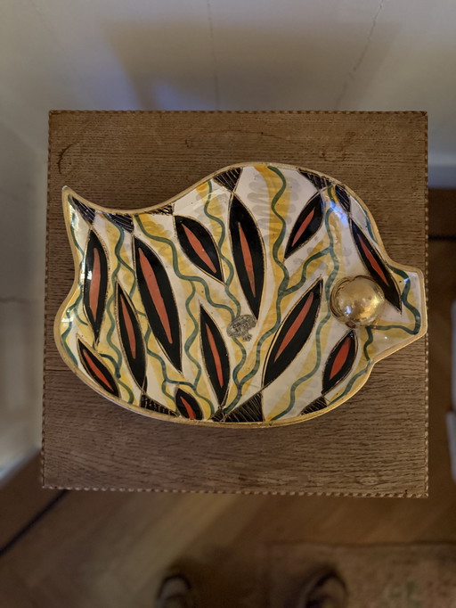 Handgeschilderde Keramieken schaal Hubert Bequet 