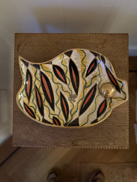 Image 1 of Handgeschilderde Keramieken schaal Hubert Bequet 