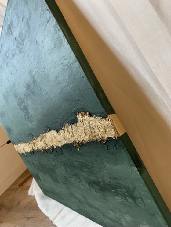 Image 1 of Acrylic painting "Golden Emerald"