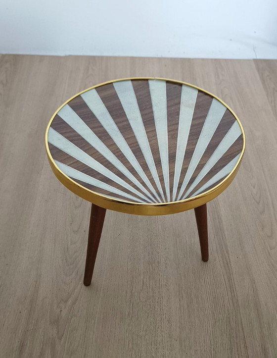Image 1 of Beistelltisch aus den Fünfzigern mit ungewöhnlichem Motiv