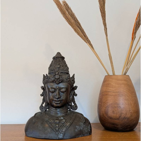 Antieke bronzen Vishnu buste met kroon – kavel 135 – Beeldhouwkunst, Gold (photo 9 of 18)