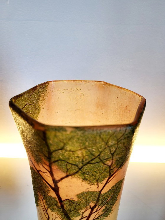 Image 1 of Art Nouveau vase, Théodore Legras, enameled glass vases, set