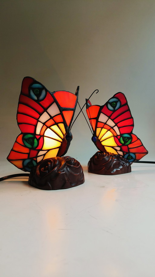 Mabrilux vitrail lampe papillon style tiffany belgique
