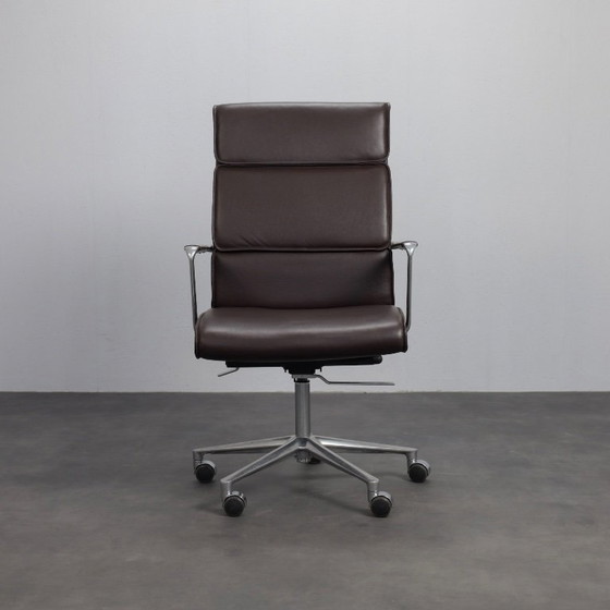 Una leren bureaustoel van ICF, Italië, jaren 90 – ICF Italy, Bureaustoelen, Leather, Vintage (photo 2 of 11)