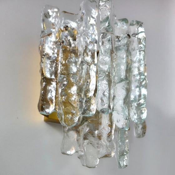 Image 1 of Set di lampade da parete Kalmar Franken in vetro ghiacciato, anni '70, metà secolo