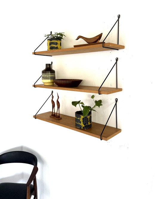 Image 1 of Vintage beech wood wall rack, WHB Germany ‘60