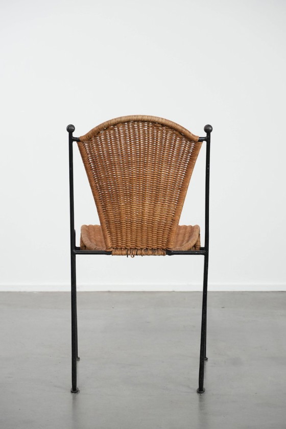 Image 1 of Vintage design chair by Frederick Weinberg with a cast iron frame