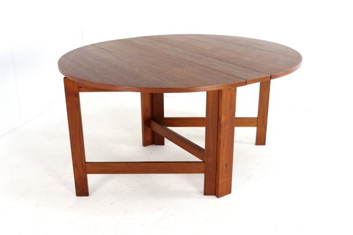 Danish teak folding 'drop leaf' dining table 'Skovlund' vintage