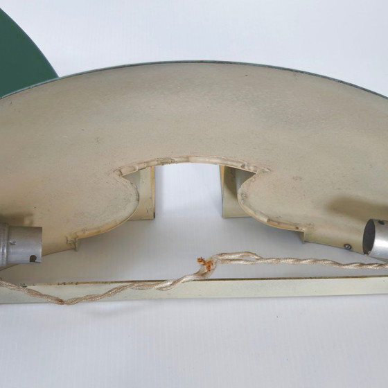 Image 1 of PAIR OF VINTAGE 1940s-1950s METAL & BRASS WALL LIGHTS BY JEAN PERZEL JULES LELEU