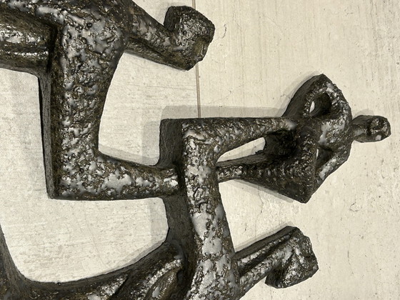 Image 1 of Paul Vermeire brutalista degli anni settanta wandpaneel keramiek