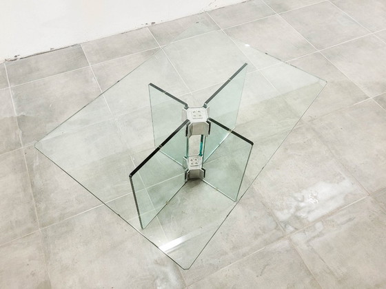 Image 1 of Vintage glazen salontafel toegeschreven aan Peter Ghyczy, 1970