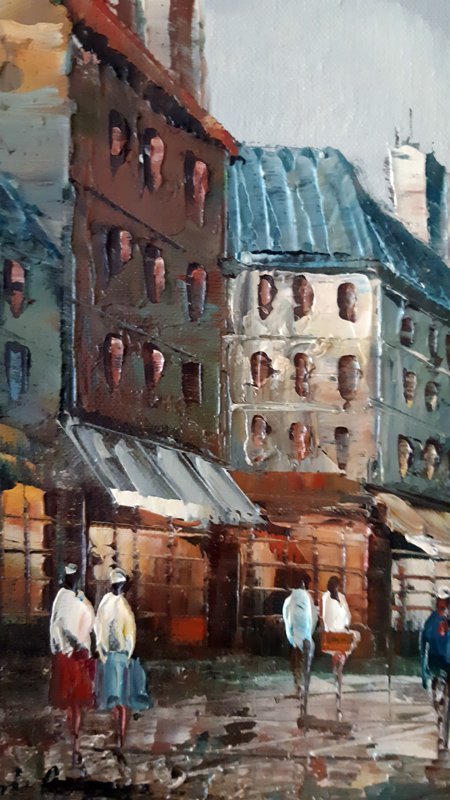 Image 1 of Tableau scène parisienne d’après Henri Rogers.