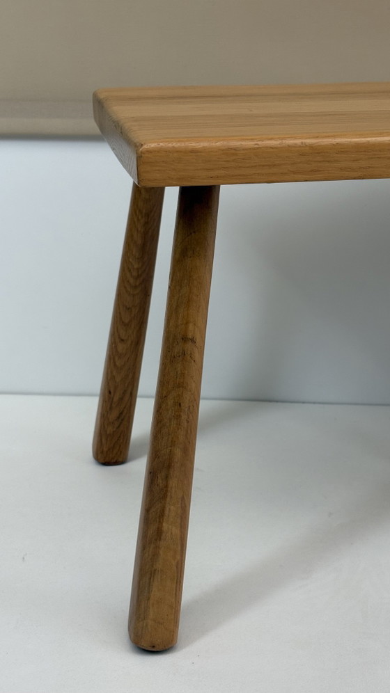 Vintage Brutalist Eiken Hout Bijzettafel Kruk Plantentafel – Wood (photo 6 of 12)