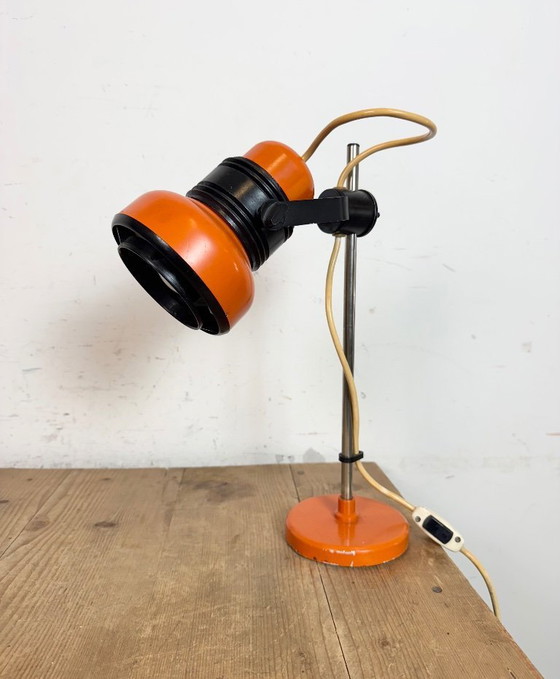 Image 1 of Lampe de table orange vintage, années 1970