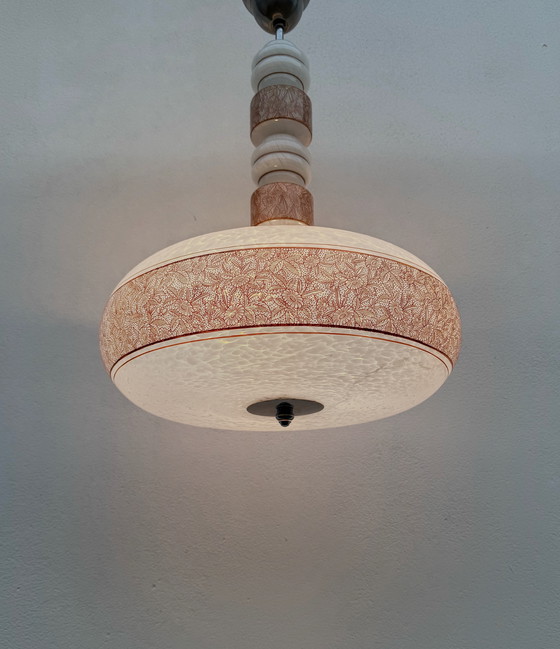 Image 1 of Lampadario in vetro Art Déco dalla Cecoslovacchia