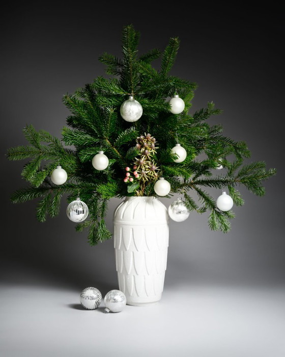 Image 1 of Vase de sol blanc Bay Keramik (modèle 8040), céramique ouest-allemande des années 1960-1970, H 40 cm