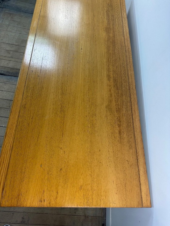 Image 1 of Ensemble Table + 6 chaises en orme et chrome vintage 1980