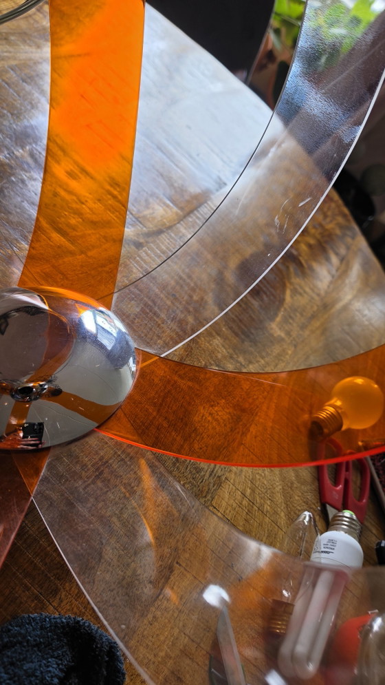 Image 1 of Lampada a sospensione vintage stile Space Age | Anni '70 | Plexiglas | Ø40 cm