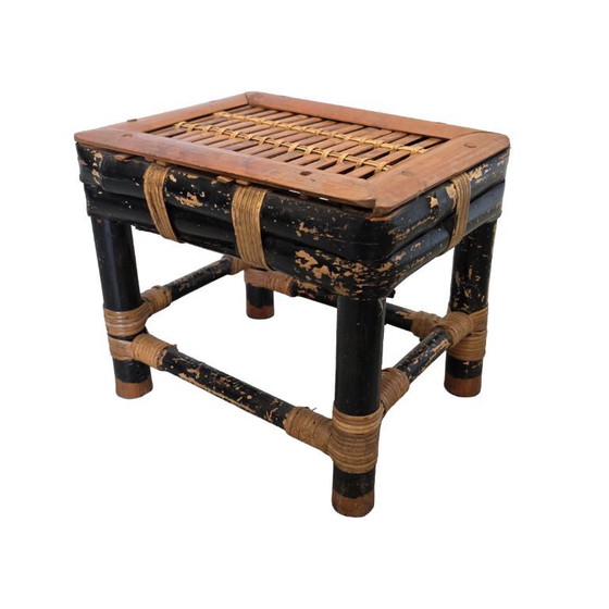 Image 1 of petite table à plantes vintage en bambou