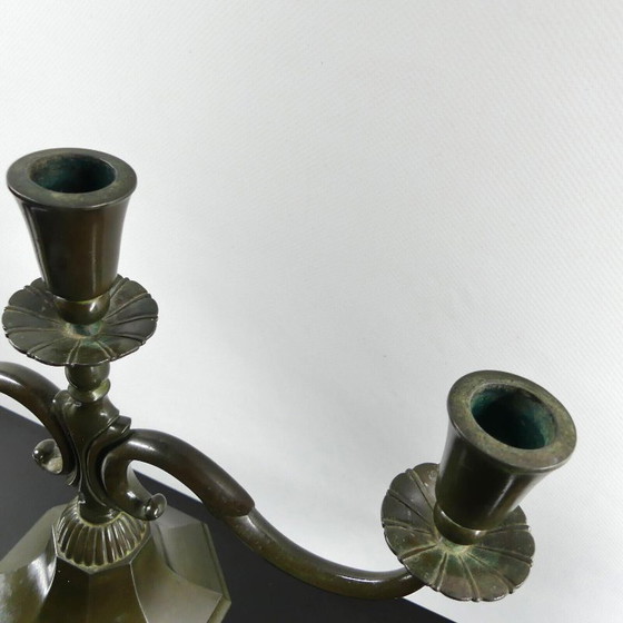 Image 1 of Just Andersen Art Deco kandelaar, discometaal, model 155